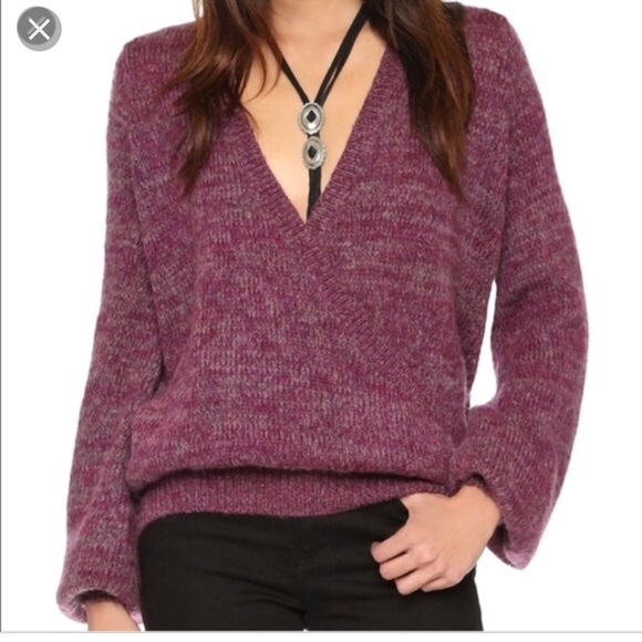 purple wrap sweater